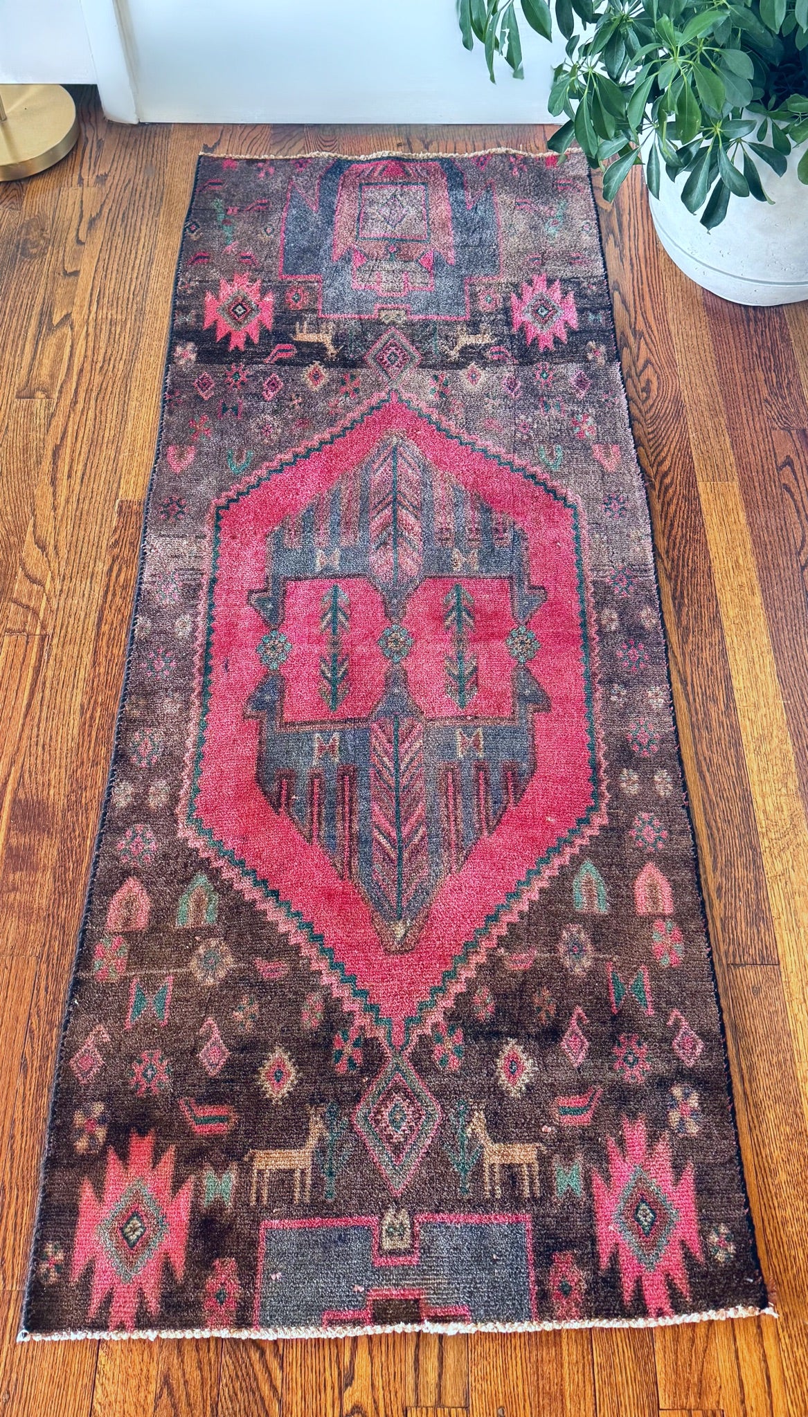 Vintage Turkish hand knotted wool rug ✨2.1ft X 5.9ft
