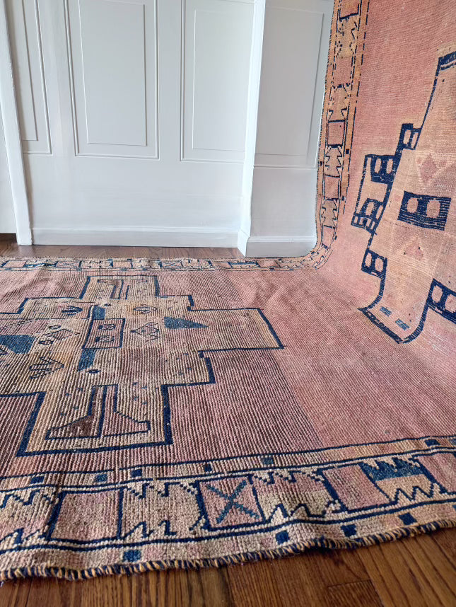 Vintage wool Anatolian Rug 4.3x13 Ft