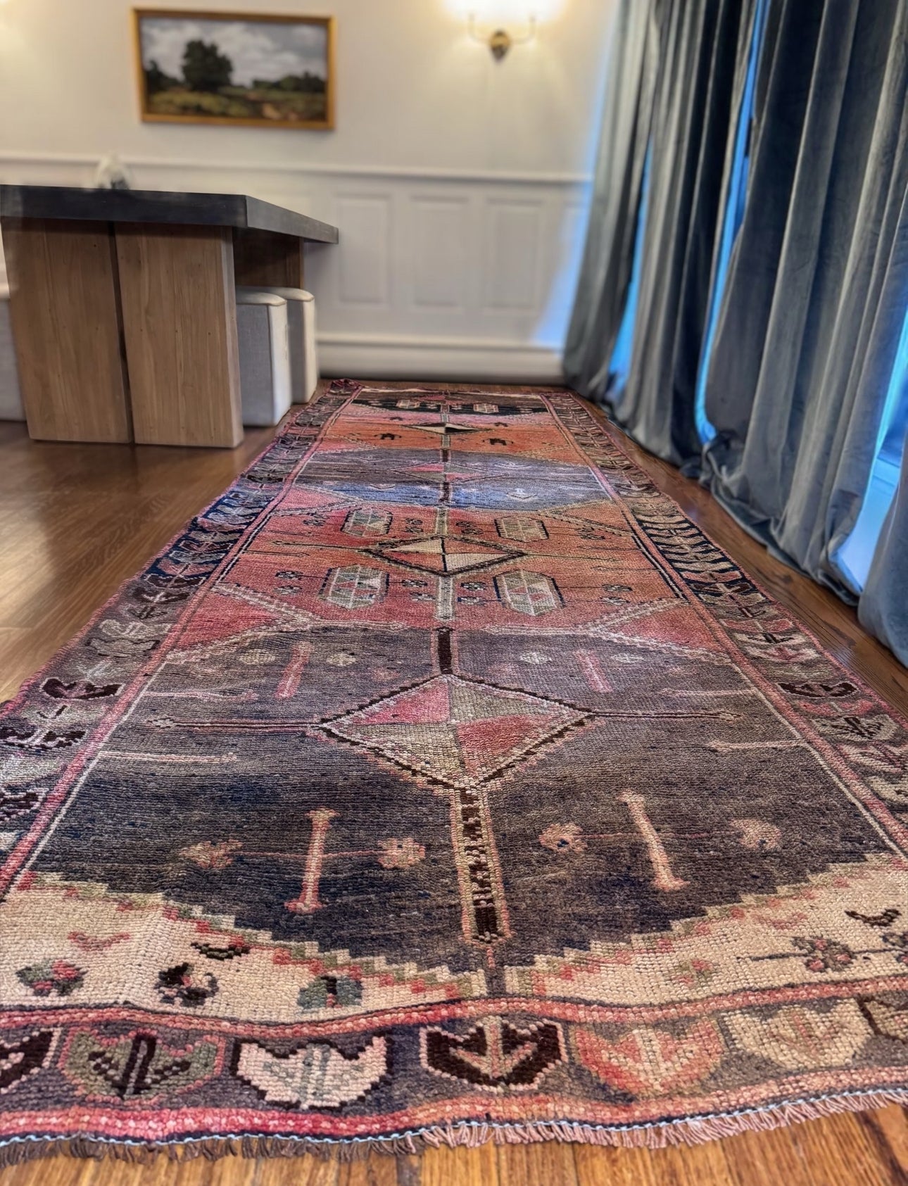 Handmade wool Anatolian Runner
4’ 2 X 13’ 7