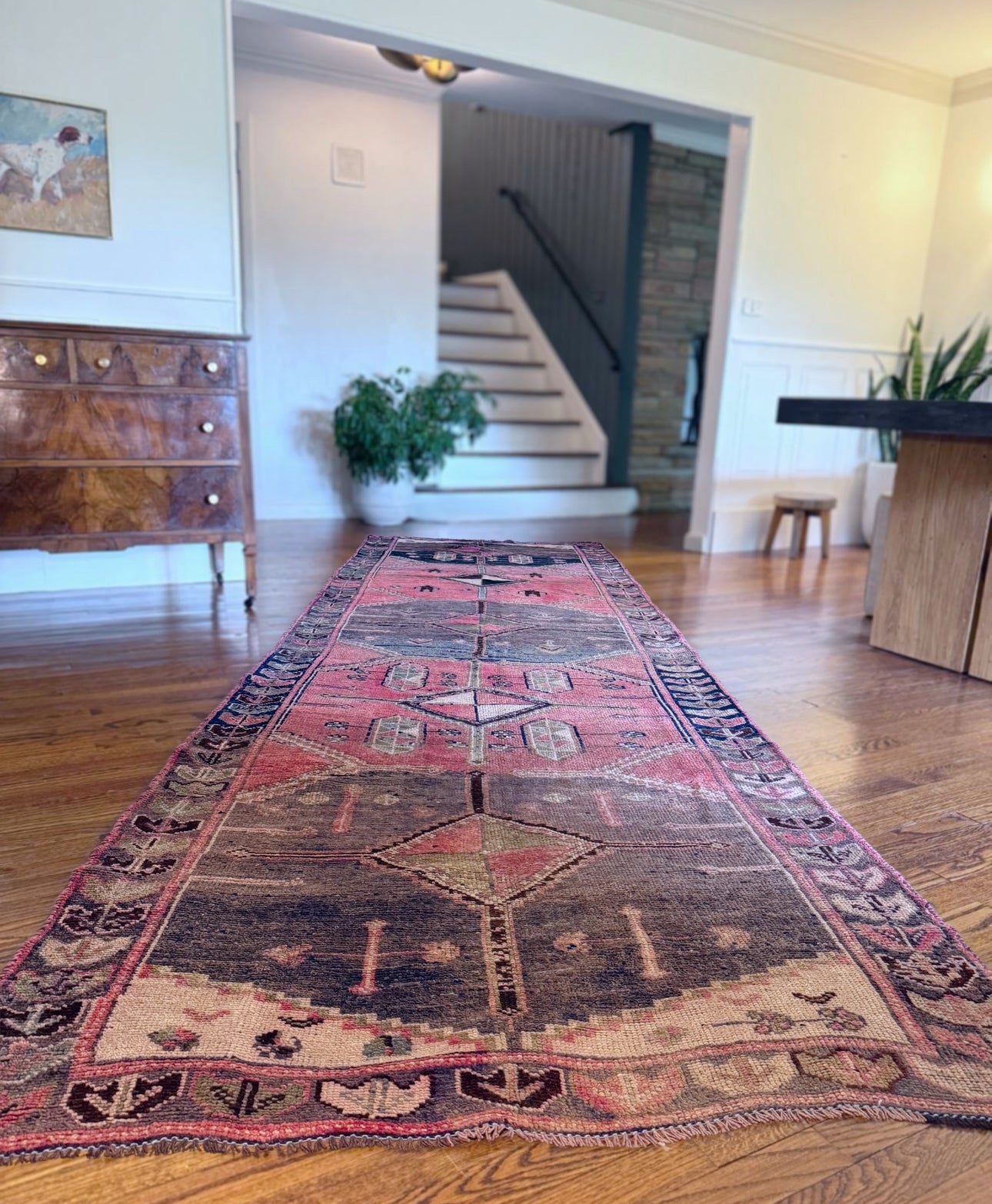 Handmade wool Anatolian Runner
4’ 2 X 13’ 7