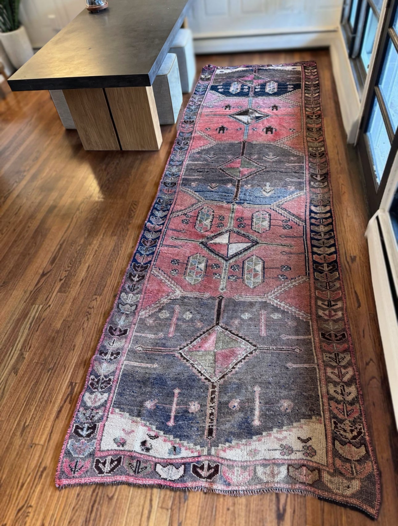 Handmade wool Anatolian Runner
4’ 2 X 13’ 7