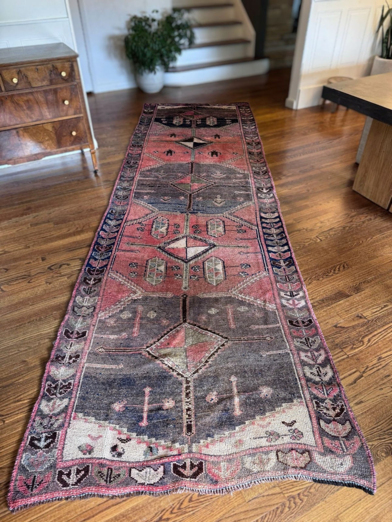 Handmade wool Anatolian Runner
4’ 2 X 13’ 7