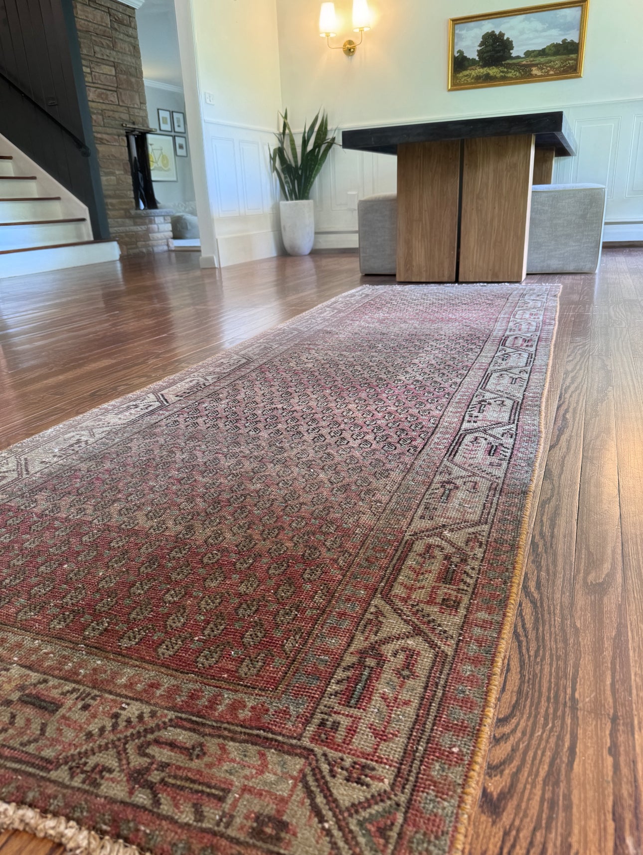 Hand knotted vegetable dyed Turkish wool runner 3’ 4 x 10’ 1