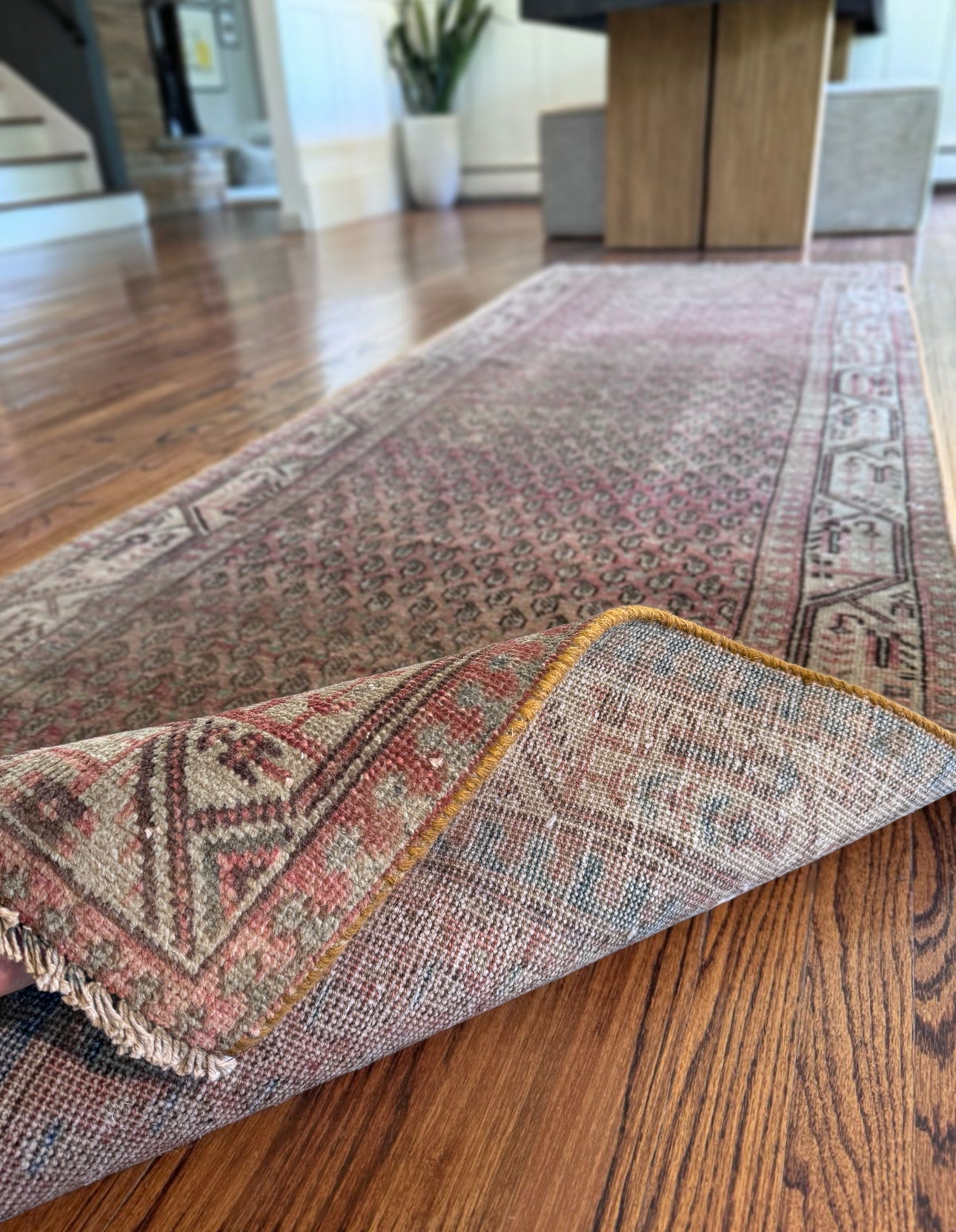 Hand knotted vegetable dyed Turkish wool runner 3’ 4 x 10’ 1