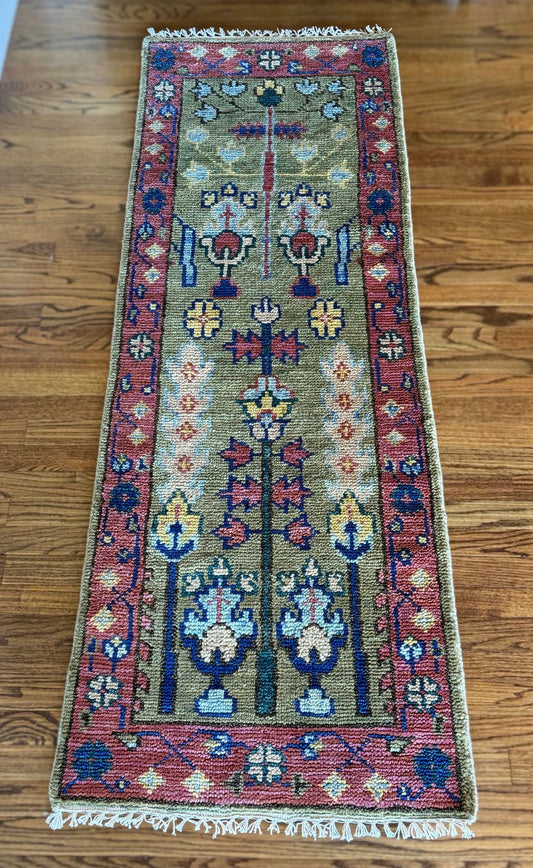 Vintage Sage Blossom Runner | 2’3” × 6’2” | Circa 1985-1995