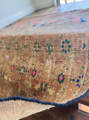Vintage Handmade Wool Rug (3 x 4.3 ft)