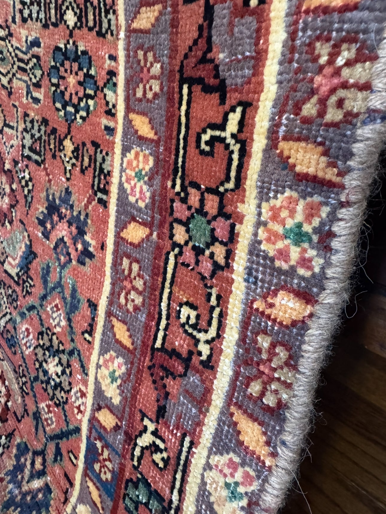Antique Mauve Malayer Runner | 3’ x 8’4” | Circa 1920s–1940s
