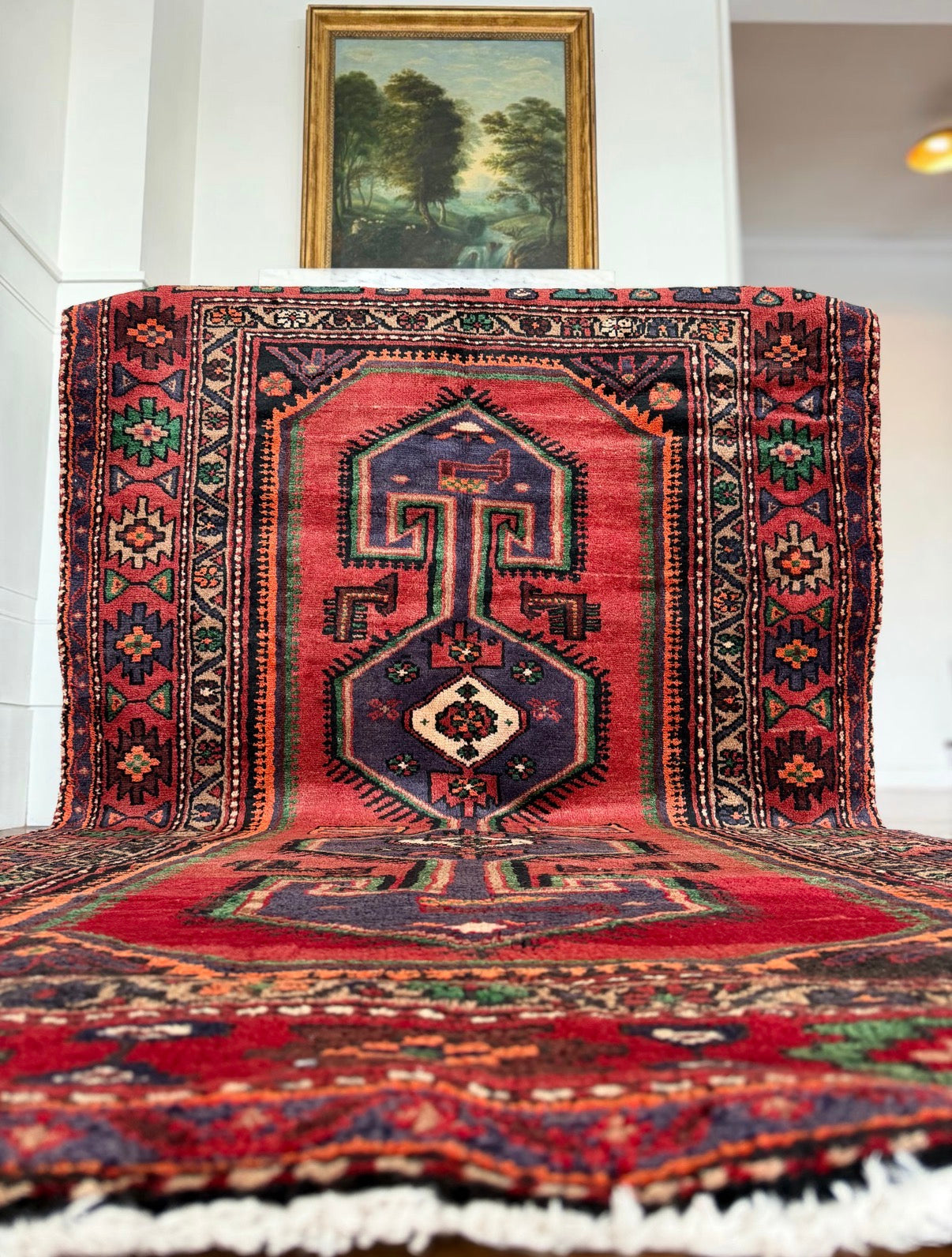 Vintage Raspberry Column 4’4 x 7’4 circa 1945-1965