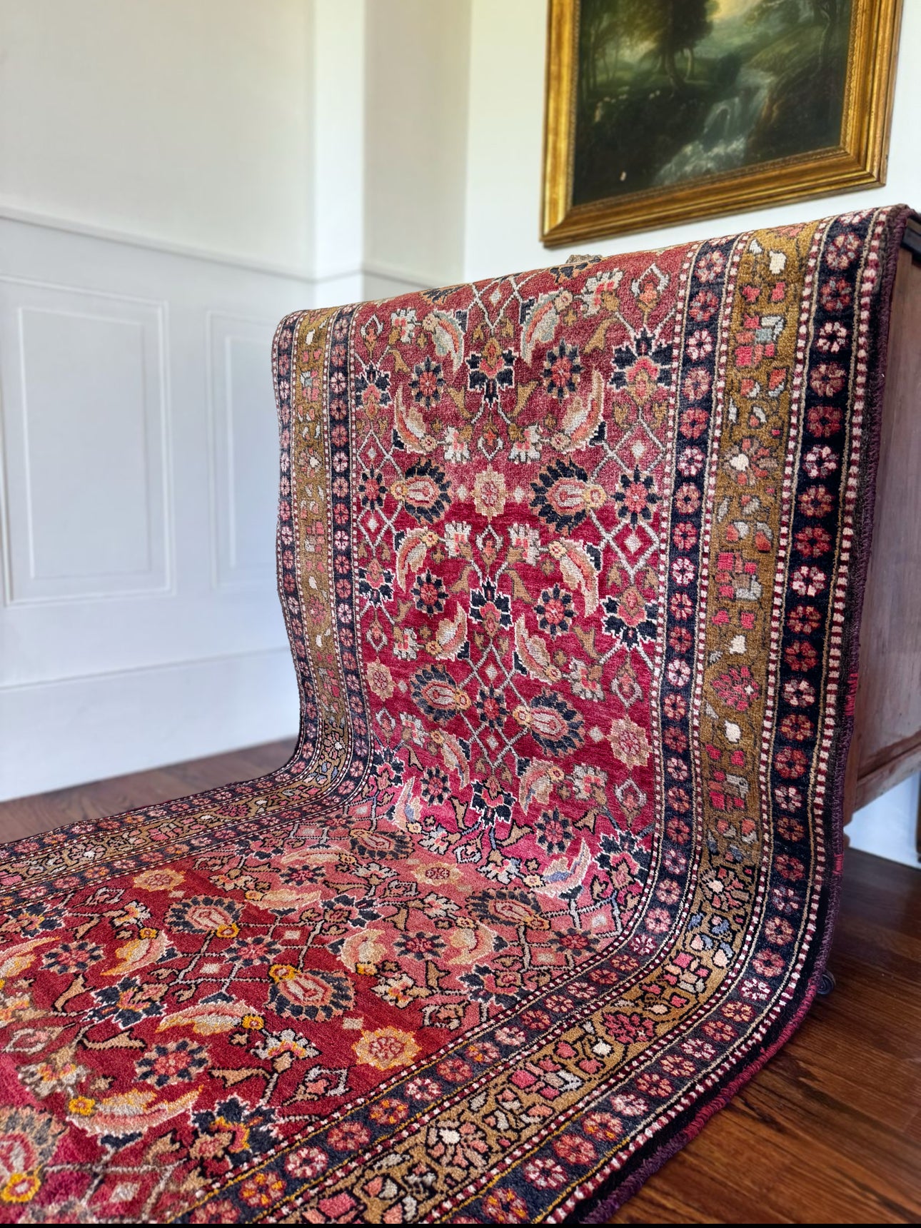 Vintage Harvest Vine Malayer runner 3’8 x 14’