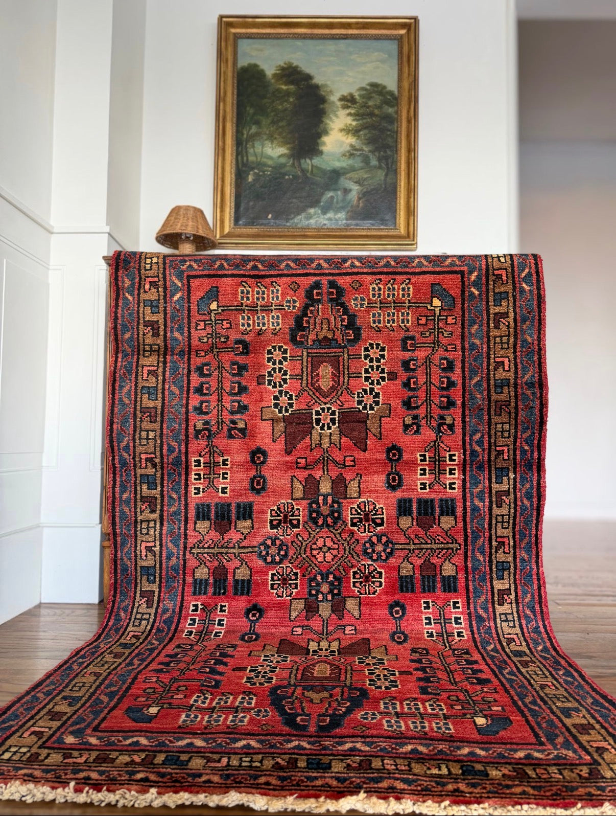 Vintage Storybook Kilimette 3’5 x 5’6 circa 1940-1950