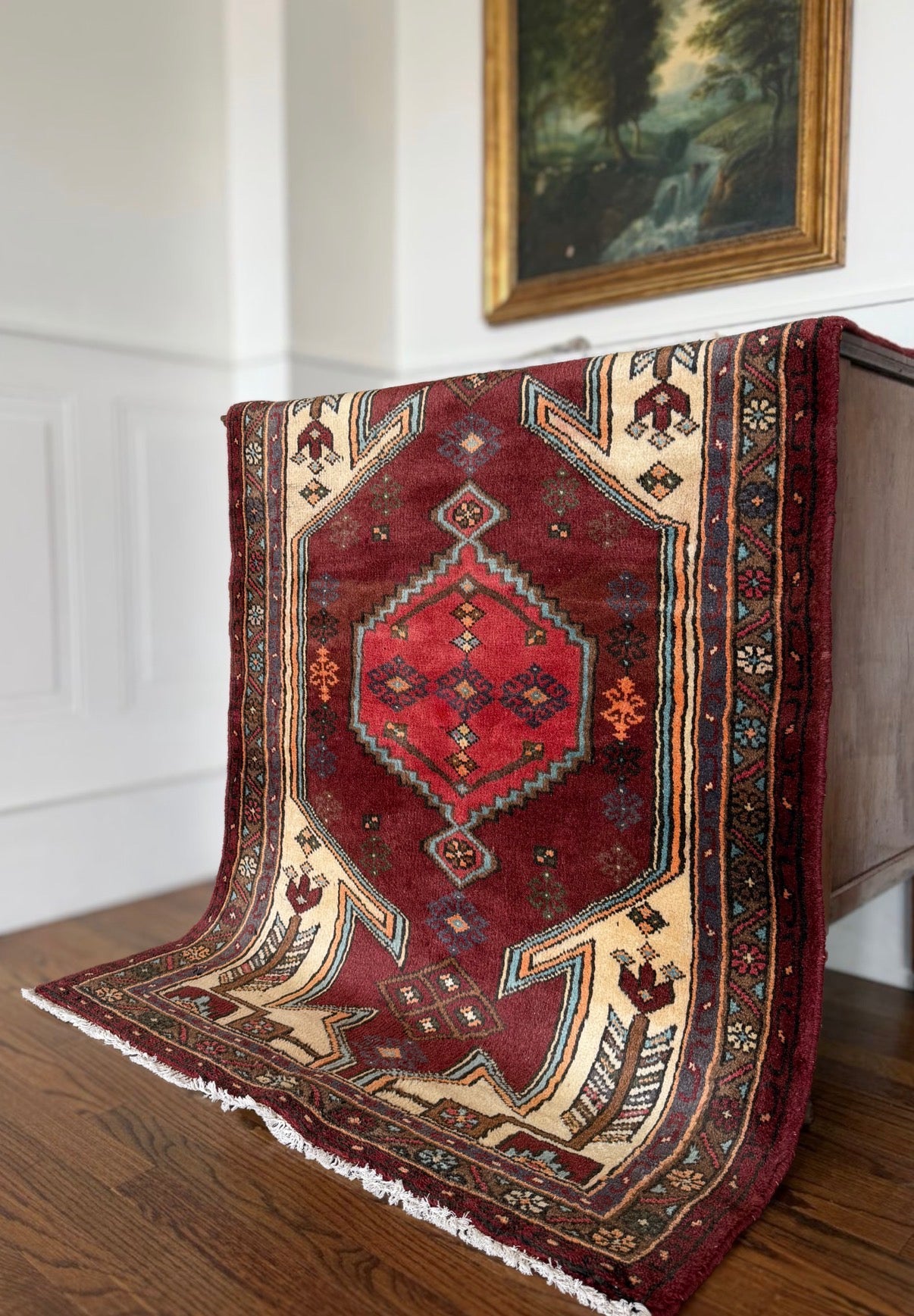 Vintage Red Talon 3’5 x 5’ circa 1910–1930