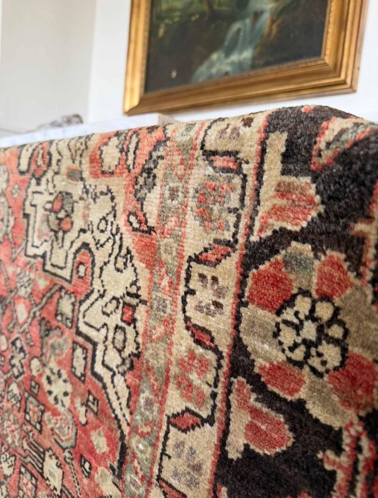 Vintage Oxide & Indigo rug  4’3” × 6’6”  circa 1935-1945