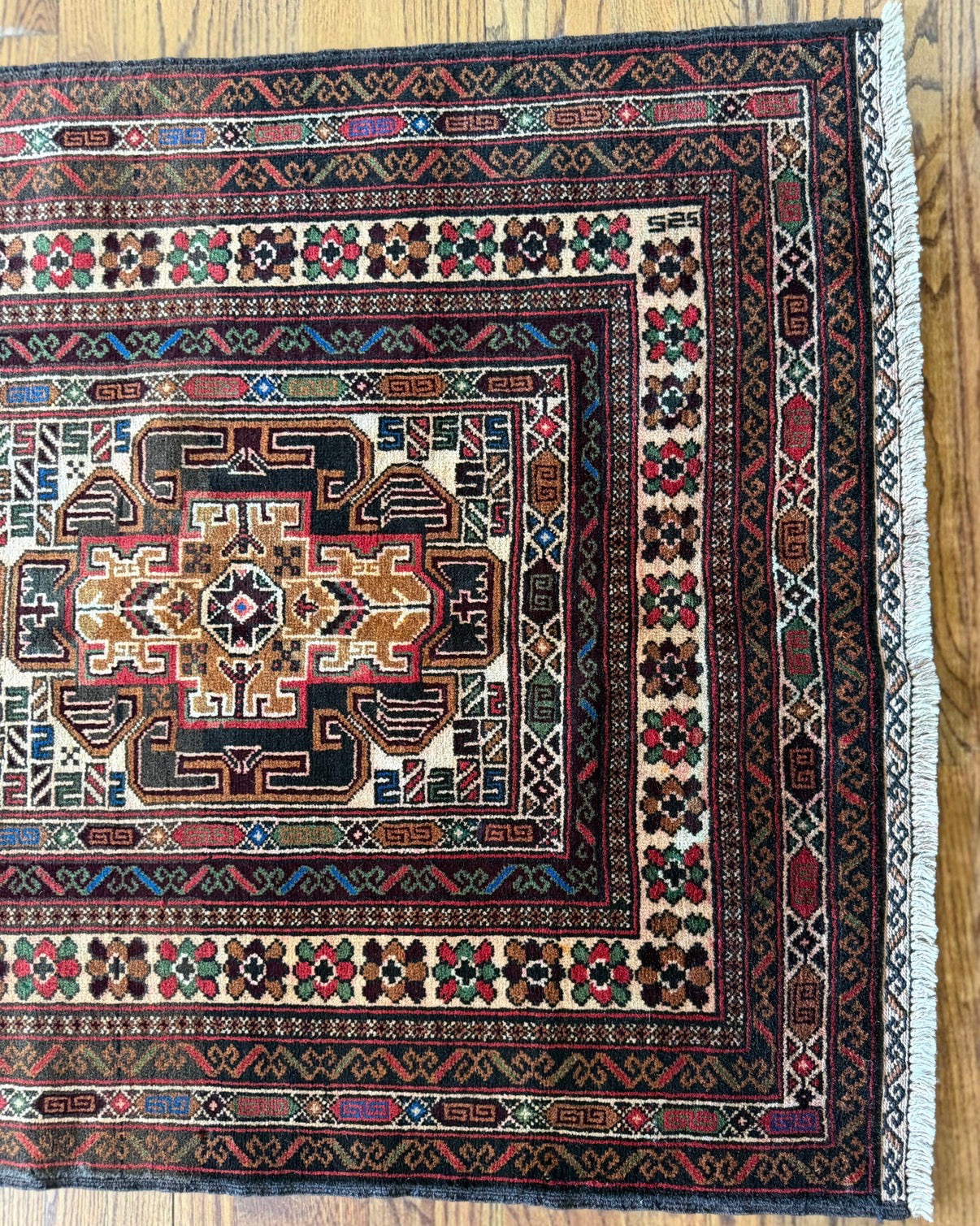 Vintage Caspian Rug 3’5 x 6’3 circa 1960s–1970s