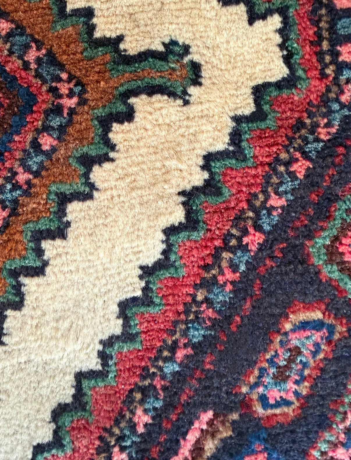 Vintage Ivory Spine Kurdish Runner 3’2 x 12’2 circa 1960-1970