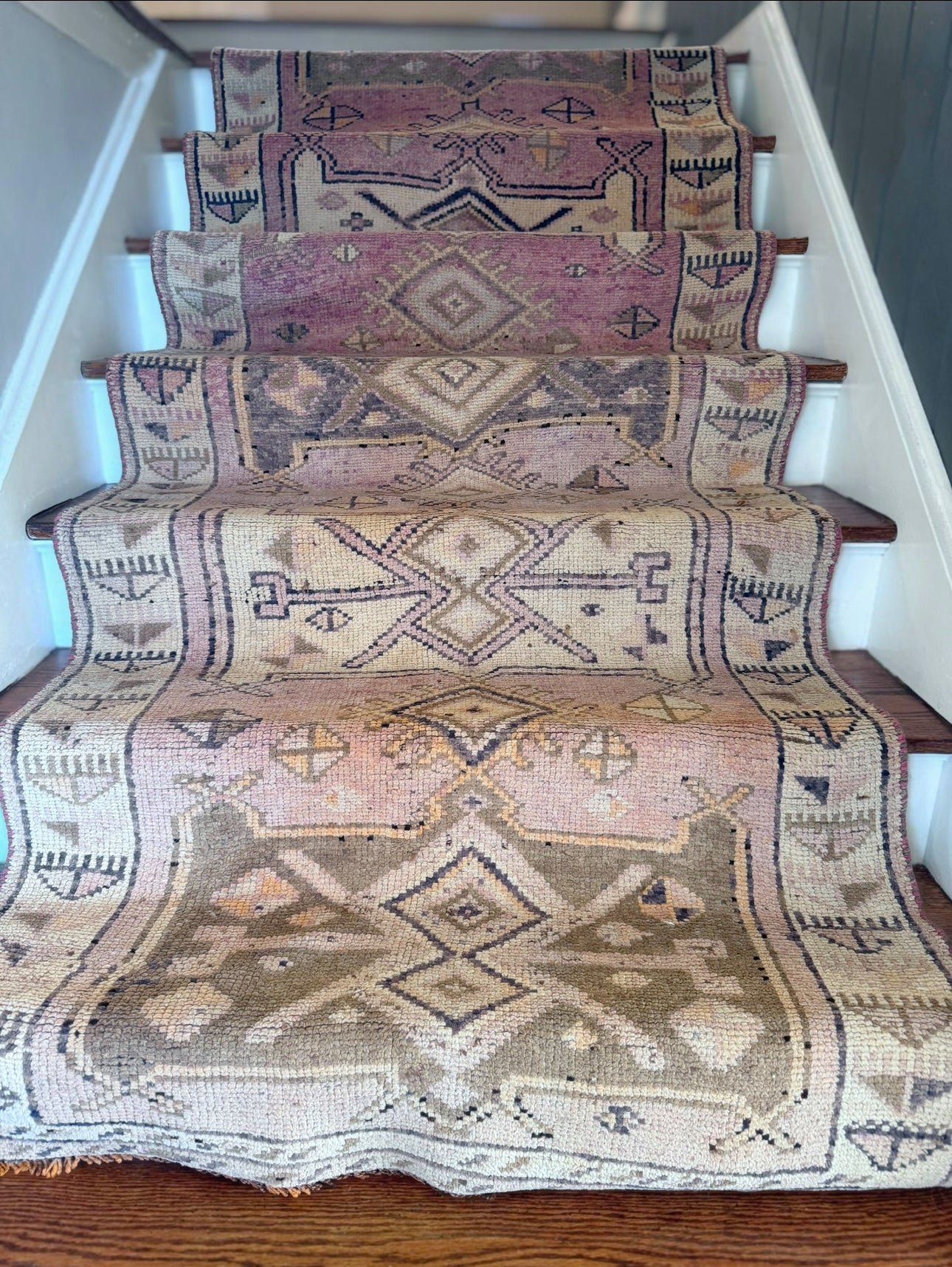 Vintage geometric Anatolian Runner 3’ 7 X 11’ 3