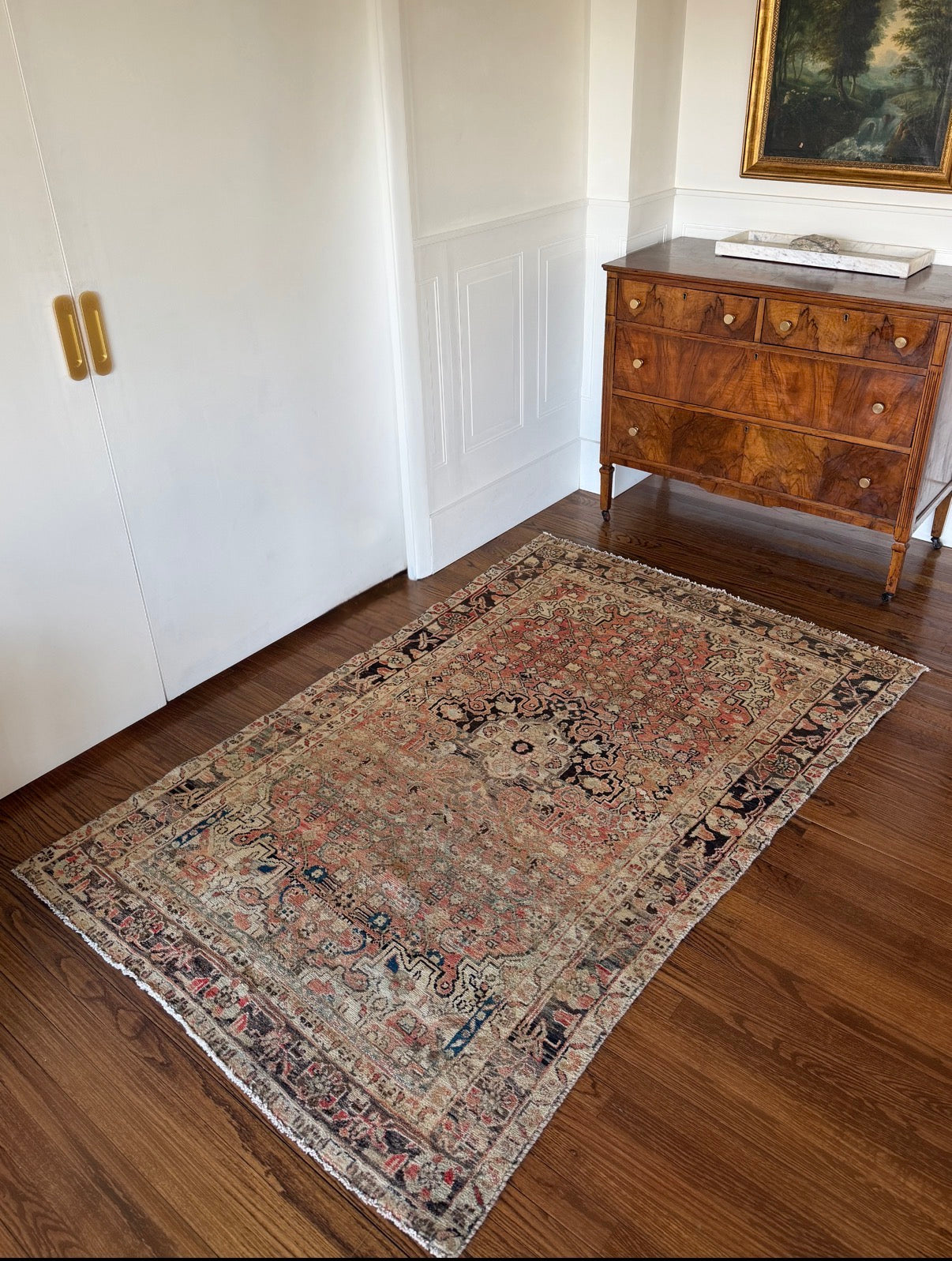 Vintage Oxide & Indigo rug  4’3” × 6’6”  circa 1935-1945