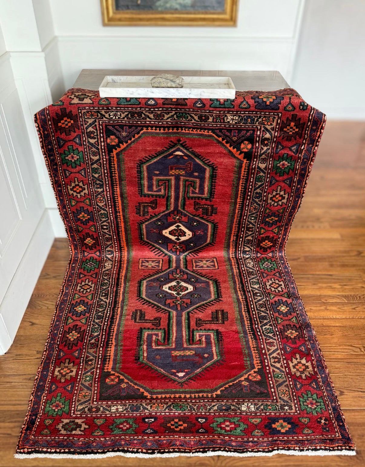 Vintage Raspberry Column 4’4 x 7’4 circa 1945-1965