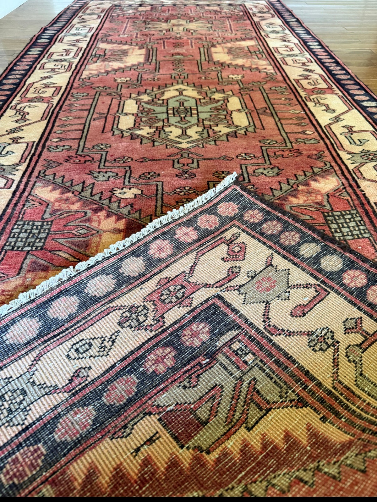 Vintage Salmon Arcade Runner — 3’6” × 9’