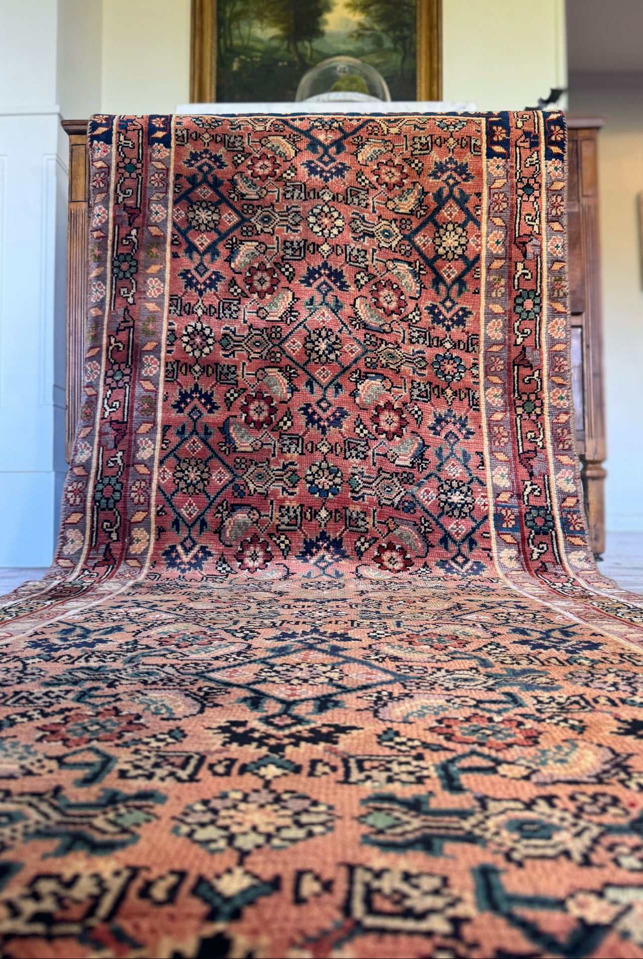 Antique Mauve Malayer Runner | 3’ x 8’4” | Circa 1920s–1940s