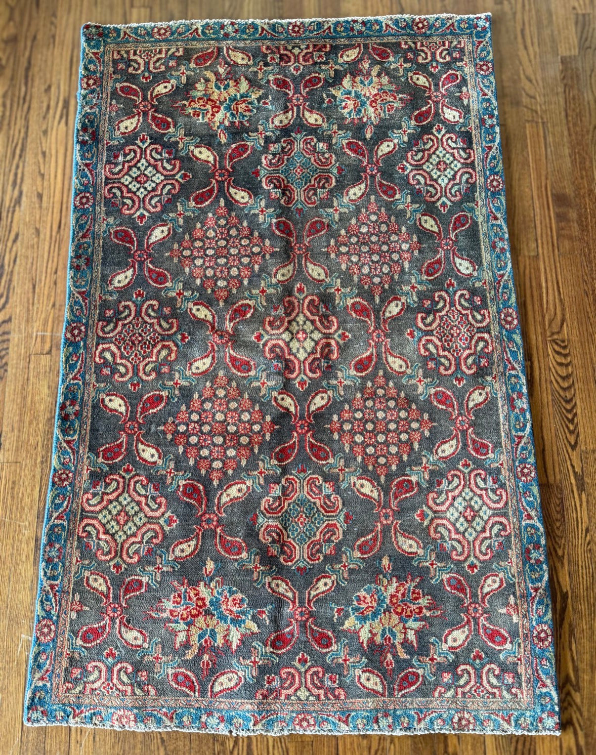 Vintage Iron Garden Malayer 4’ x 6’5 circa 1940-1950