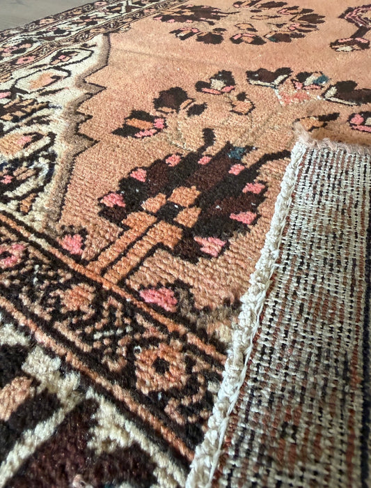 Vintage Apricot Cameo Rug 3’4 x 6’7 circa 1950-1960
