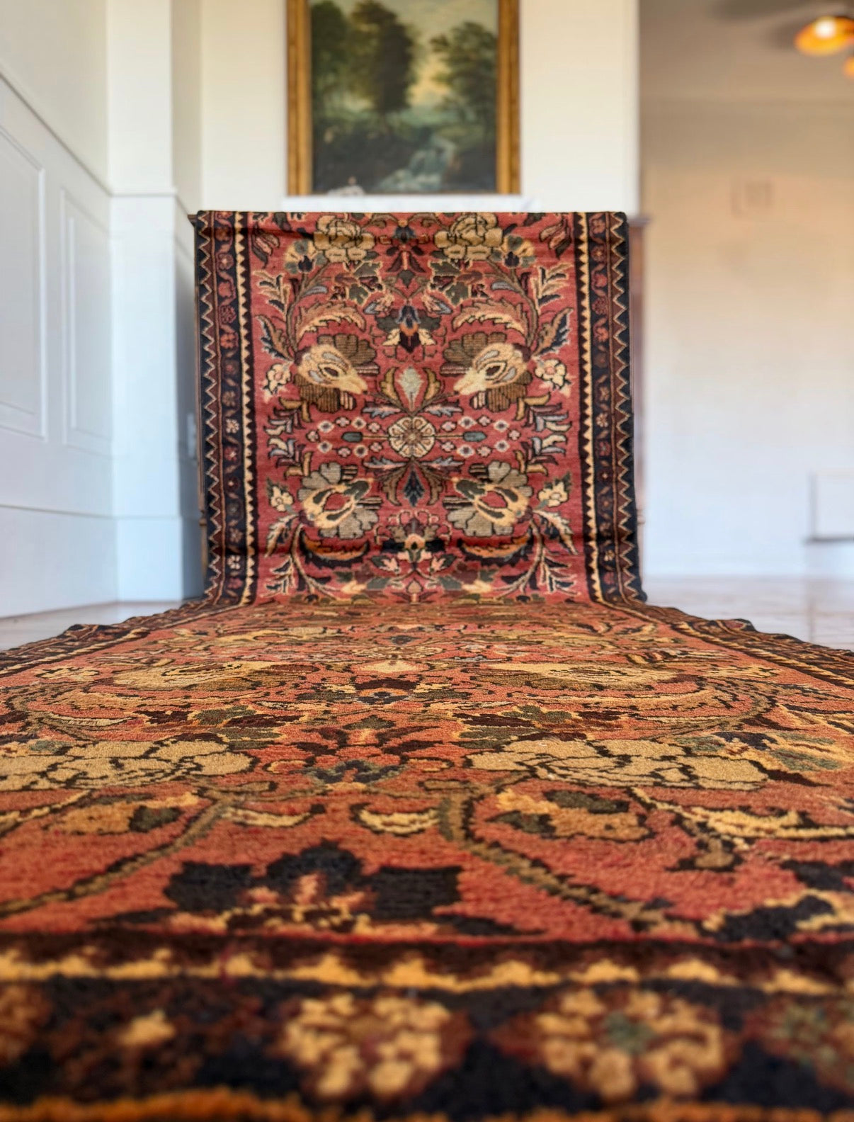 Vintage still life runner 3’3 x 10’ circa 1935-1950