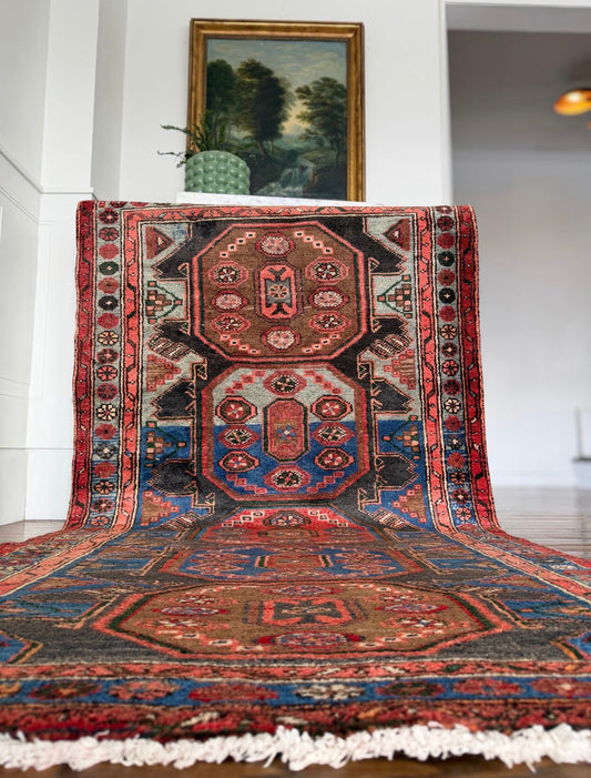 Vintage Indigo Caravan 3’8 x 6’10 circa 1960-1975