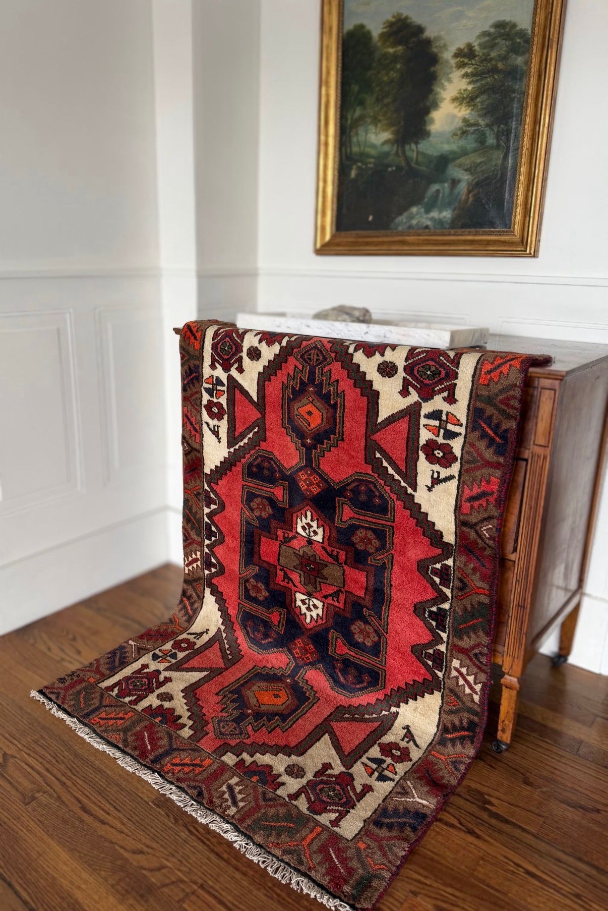 Vintage Rouge Fortress 3’ x 5’ circa 1940-1960