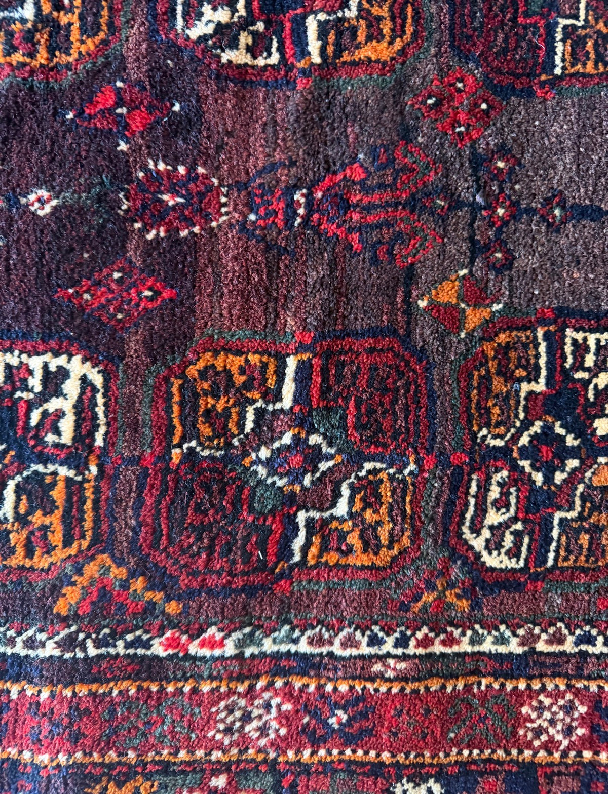 Vintage Burnt Fig Gul Rug | 4’ × 6’8” | circa 1960s–1970s
