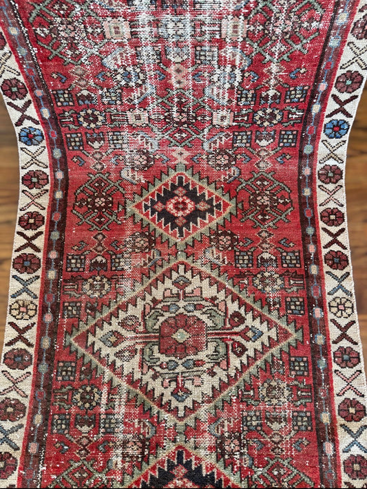 Vintage Pressed Wildflower Runner 2’10 x 10’5 Circa 1960s–1970s