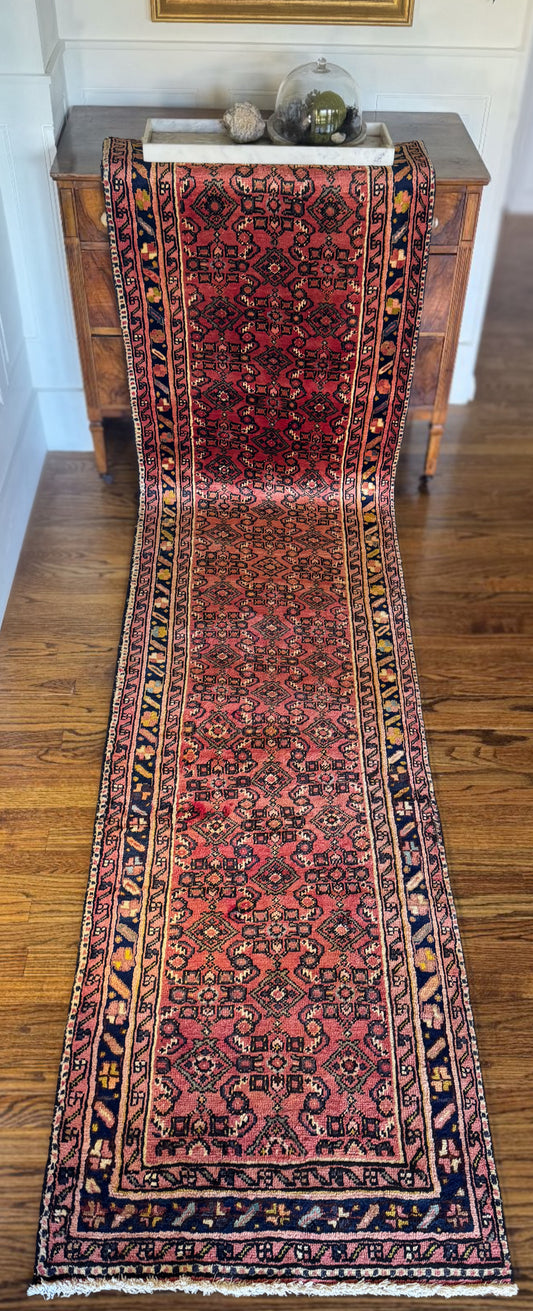Vintage Malayer “Rose Orchard” Runner 2’9” × 11’  |  Circa 1920–1940 | Western Persia (Hamadan region)