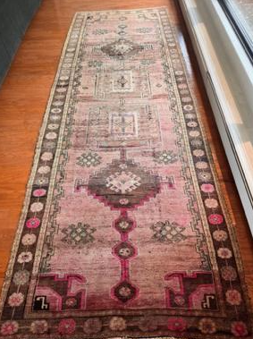 Handmade Vintage Wool Rug (4.8 x 12.9 ft)