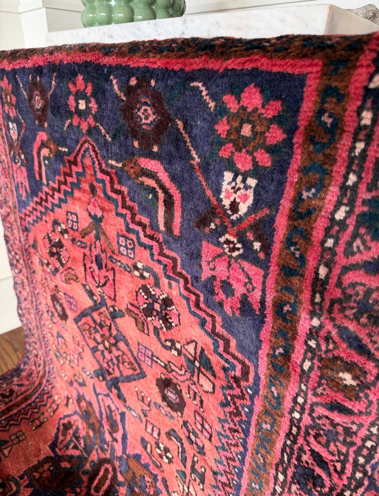 Vintage Wild Orchid 3’5 x 6’4 circa 1940-1960