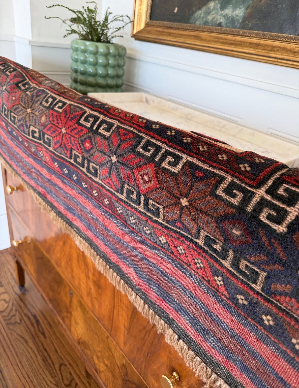 Vintage Rose & Ivory Totem 4’ x 6’2 circa Circa 1920s–1940s