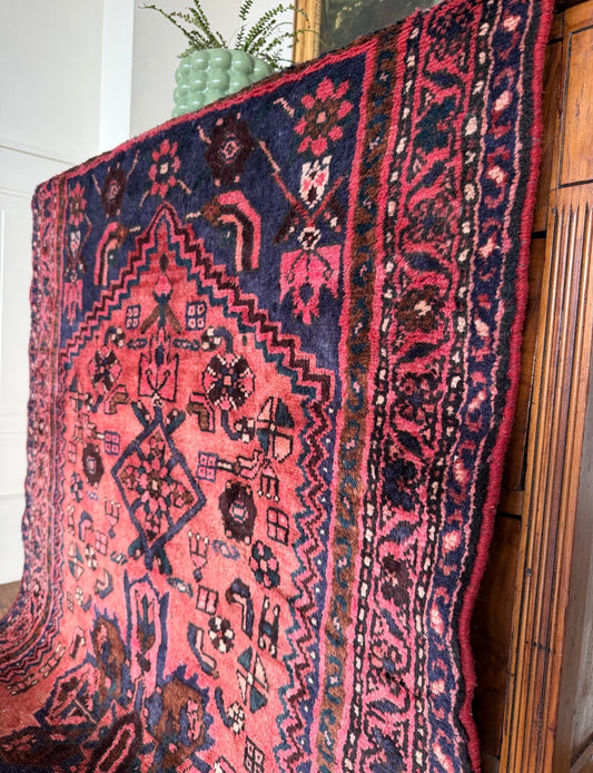 Vintage Wild Orchid 3’5 x 6’4 circa 1940-1960