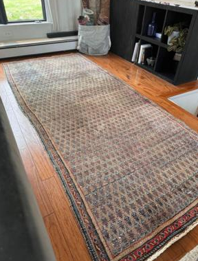 Vintage Handmade Wool Rug circa 1911-1940 (4 x 8.10 ft)