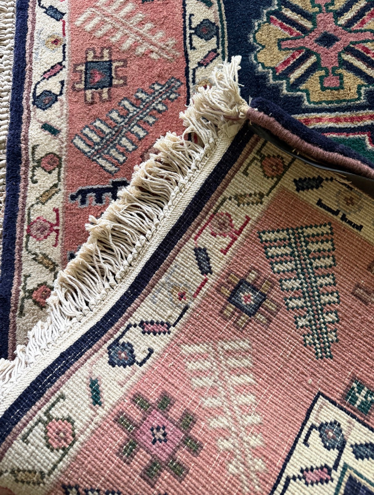 Vintage Indigo Parterre Rug 6’ x 9’ Circa 1960s–1970s