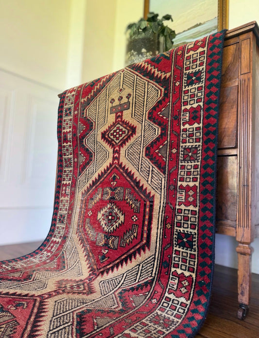 Vintage Crimson Talon Runner 3’ x 9’10 circa 1960-1970