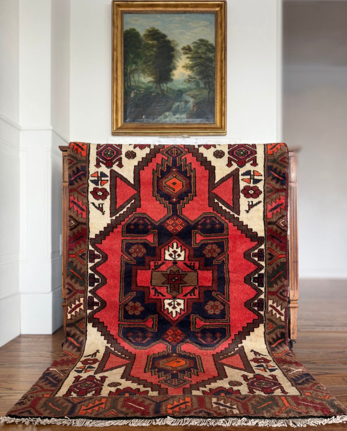 Vintage Rouge Fortress 3’ x 5’ circa 1940-1960