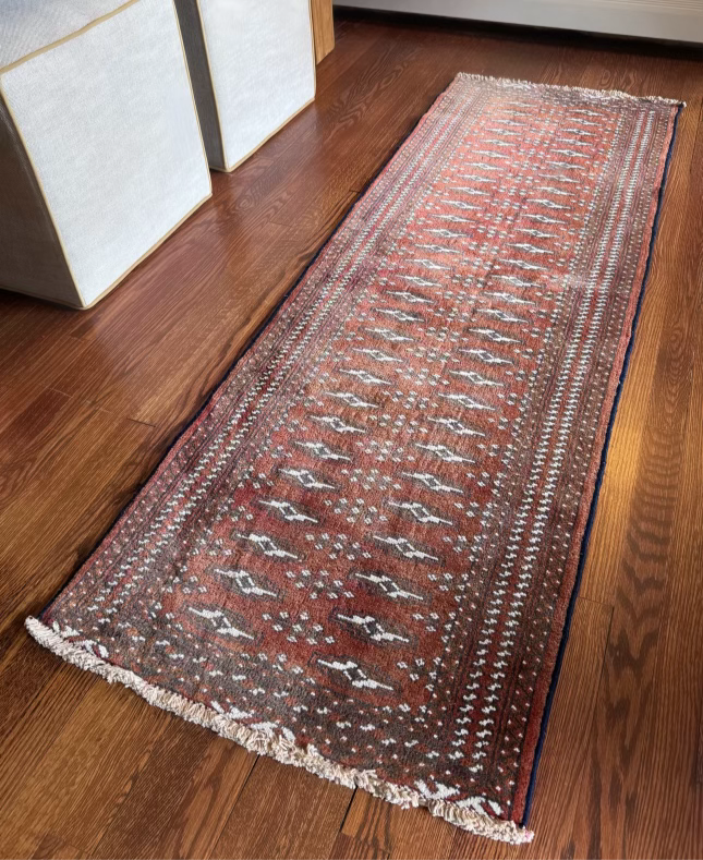 Vintage handmade tribal Turkish Rug 2’ 1” X 6’ 3”