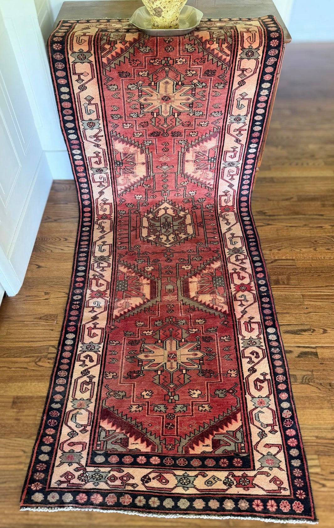 Vintage Salmon Arcade Runner — 3’6” × 9’