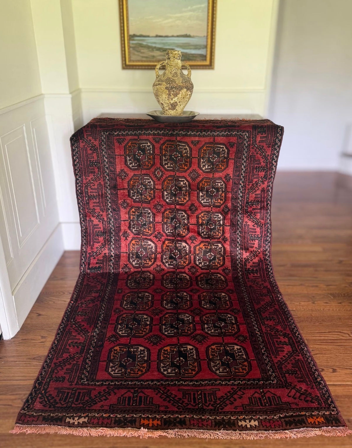 Vintage Vintage Oxblood Gül Rug 4’ x 7’4 circa