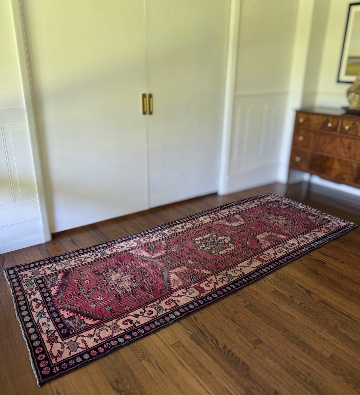 Vintage Salmon Arcade Runner — 3’6” × 9’
