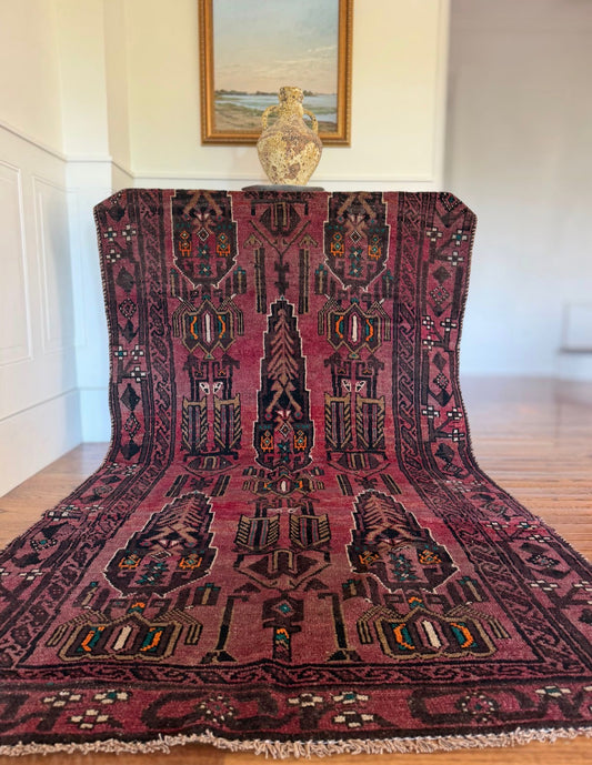Vintage Baluch Gallery Rug 4’4 x 8’4 circa 1940-1950