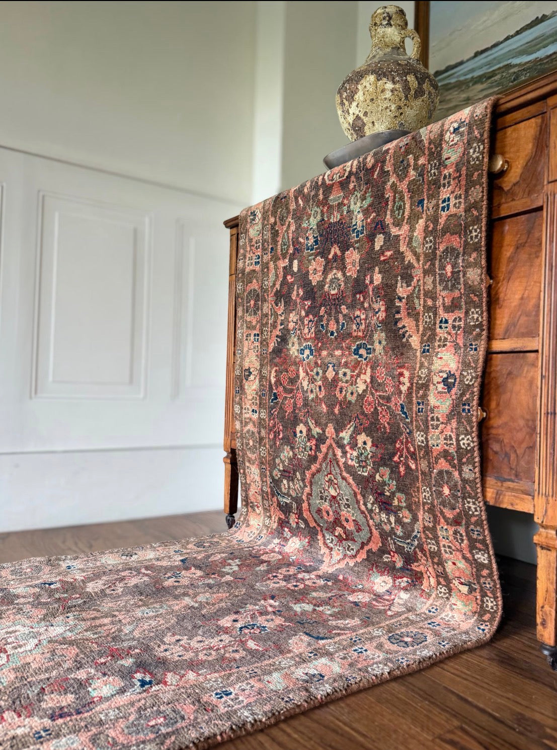 Vintage Burnished Hall Runner 2’9 x 12’3 circa 1940-1950