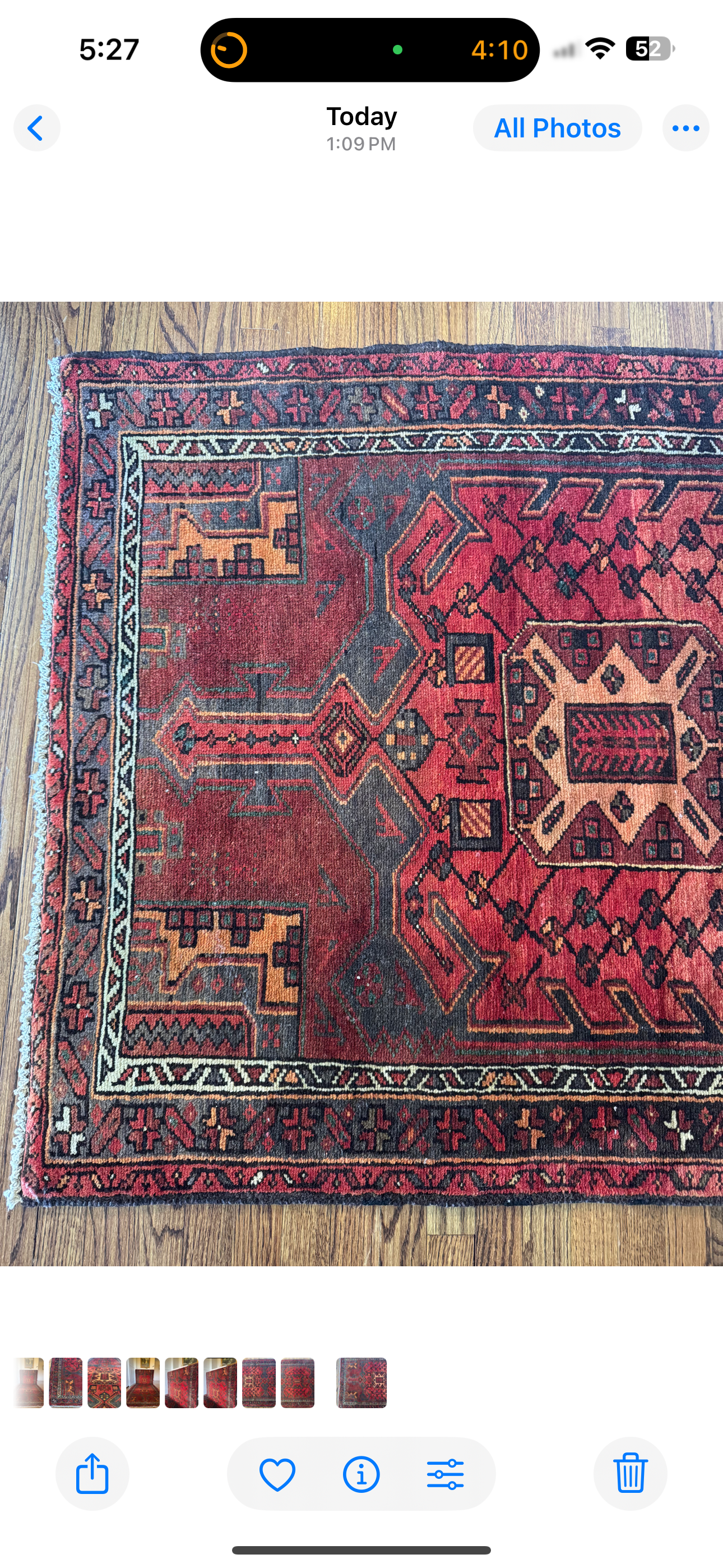 Vintage Heriz “Red Ember” Runner 3’7” × 9’10” | Circa 1920–1940 | Northwest Persia (Heriz region)
