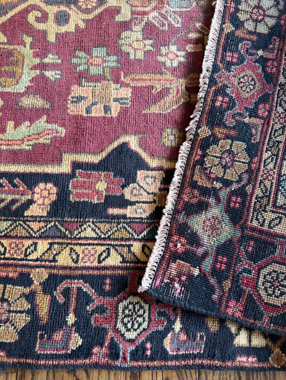 Vintage Rose Ledger( Heriz–Ahar region) 4’4 x 9’7 circa 1930-1940