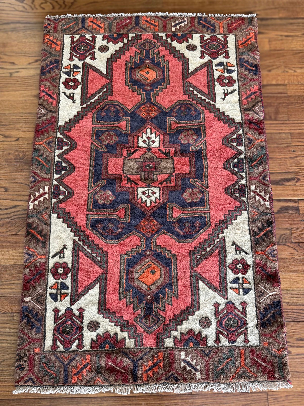 Vintage Rouge Fortress 3’ x 5’ circa 1940-1960