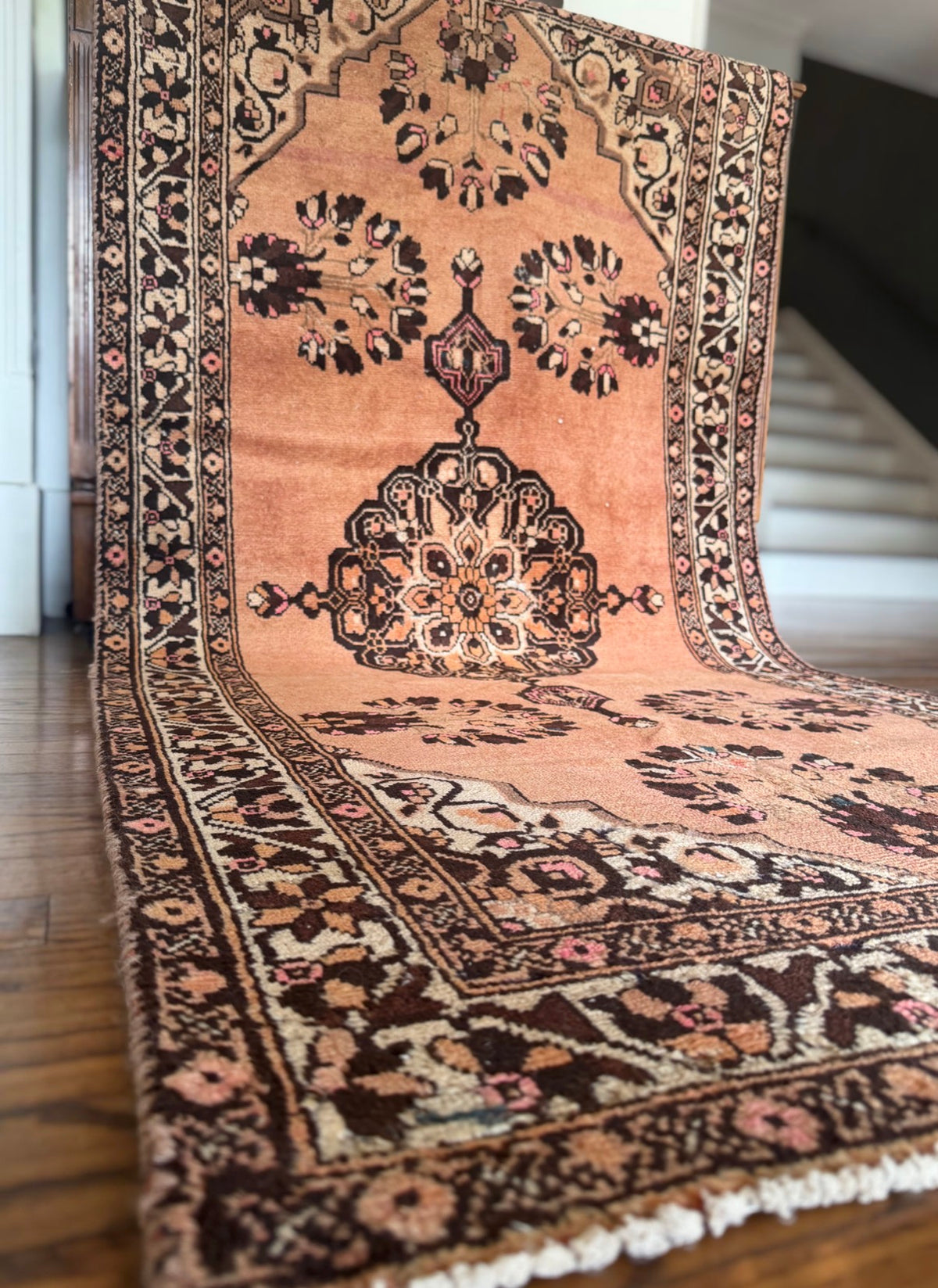 Vintage Apricot Cameo Rug 3’4 x 6’7 circa 1950-1960