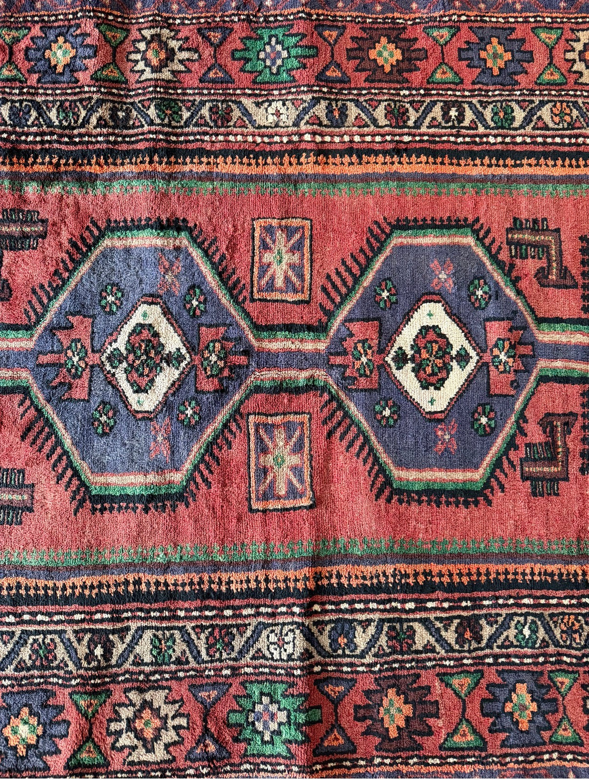 Vintage Raspberry Column 4’4 x 7’4 circa 1945-1965